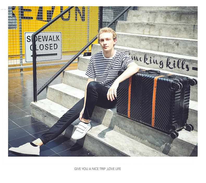 Алюминиевый каркас багажный чехол на колесиках 20 дюймов Чехол для посадки abs