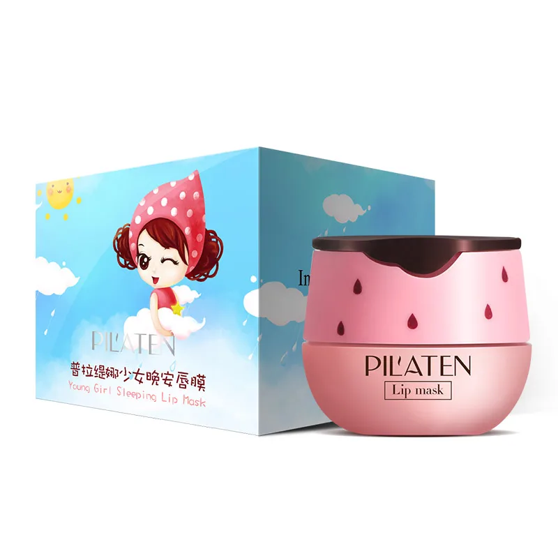 Korean Cosmetics Pil'aten Young Girl Sleeping Lip Mask Pink Strawberry Aroma Fade Lips Lines Long-lasting Moisturizing 7g