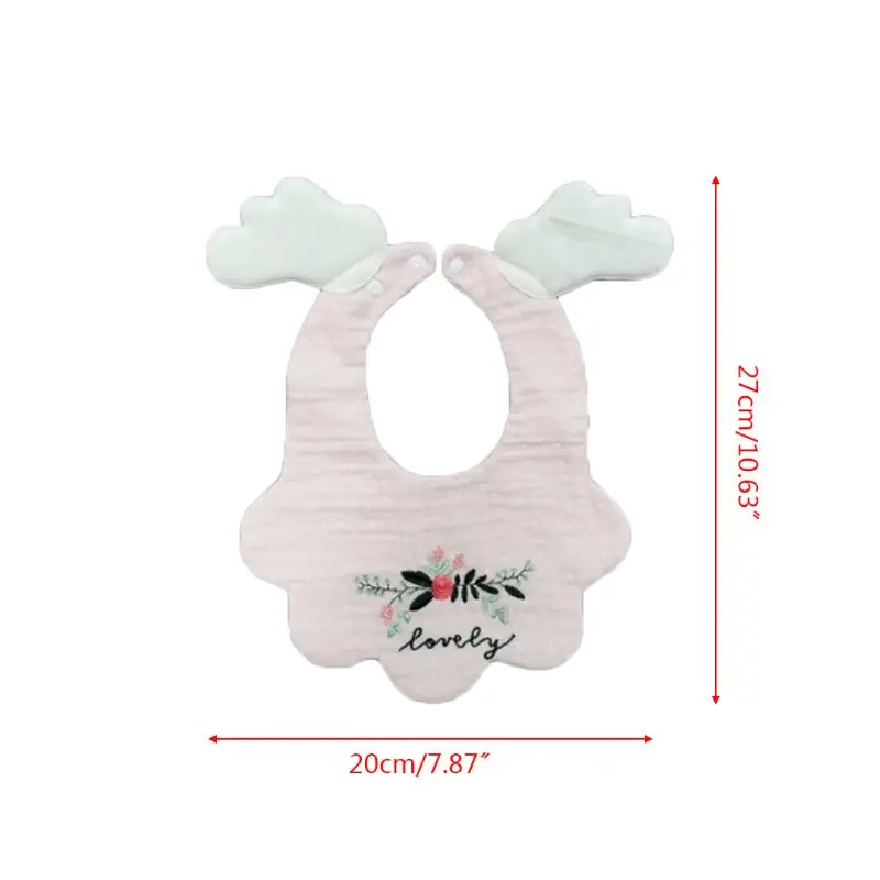 2 шт./компл. Детские Водонепроницаемые хлопковые нагрудники с вышивкой