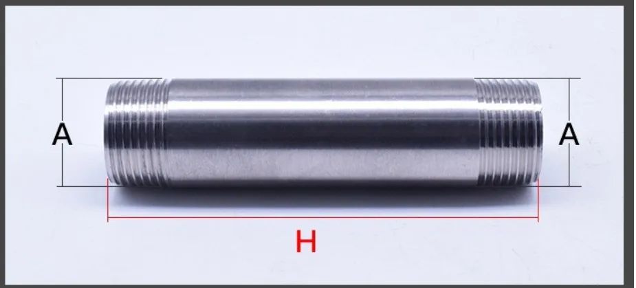 Подключение к воде 1/" 1/4" 3/" 1/2" 3/" 1" 1-1/" 1-1/2" Папа X папа резьбовые фитинги из нержавеющей стали SS304 длина 100 мм