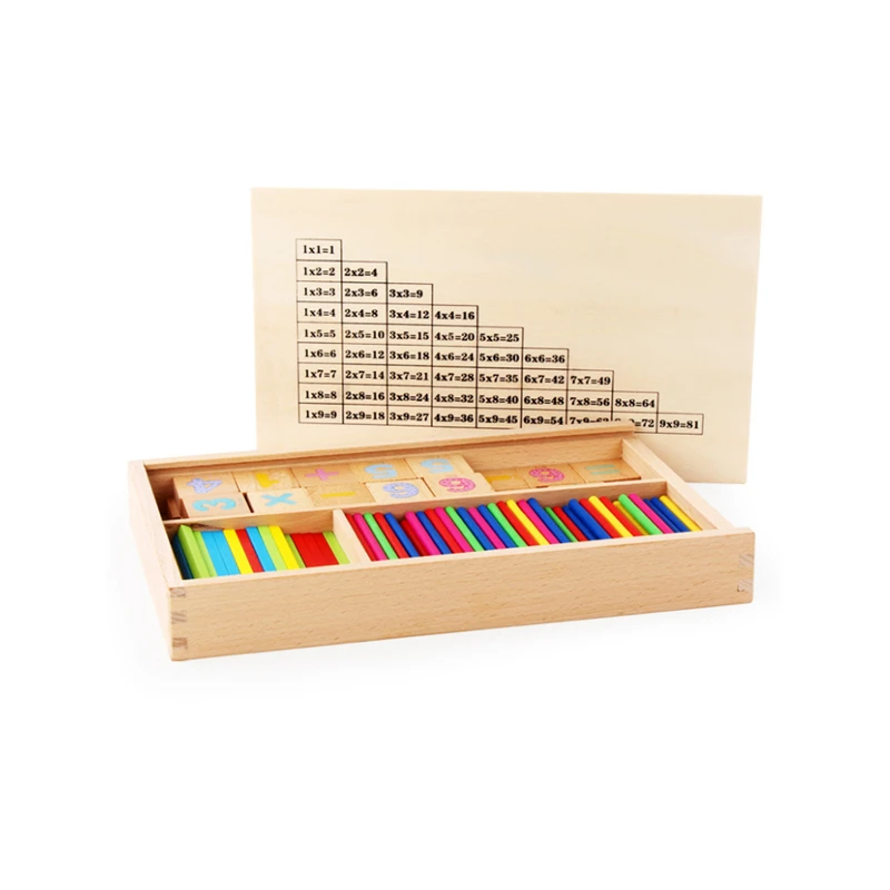 

Wooden Math Box Children Enlightenment Toy Gift Baby Toys Baby Learning Math Digital Stickers Early Learning Toys