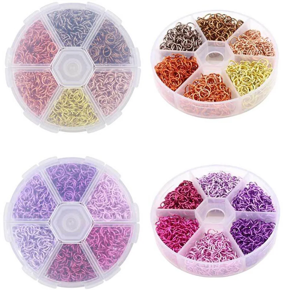

1080pcs/Box Aluminum Ring Nail Art Decorations with Hole Drill Mixed Color Open Single Loops Supplies Manicure Accrssories WS#24