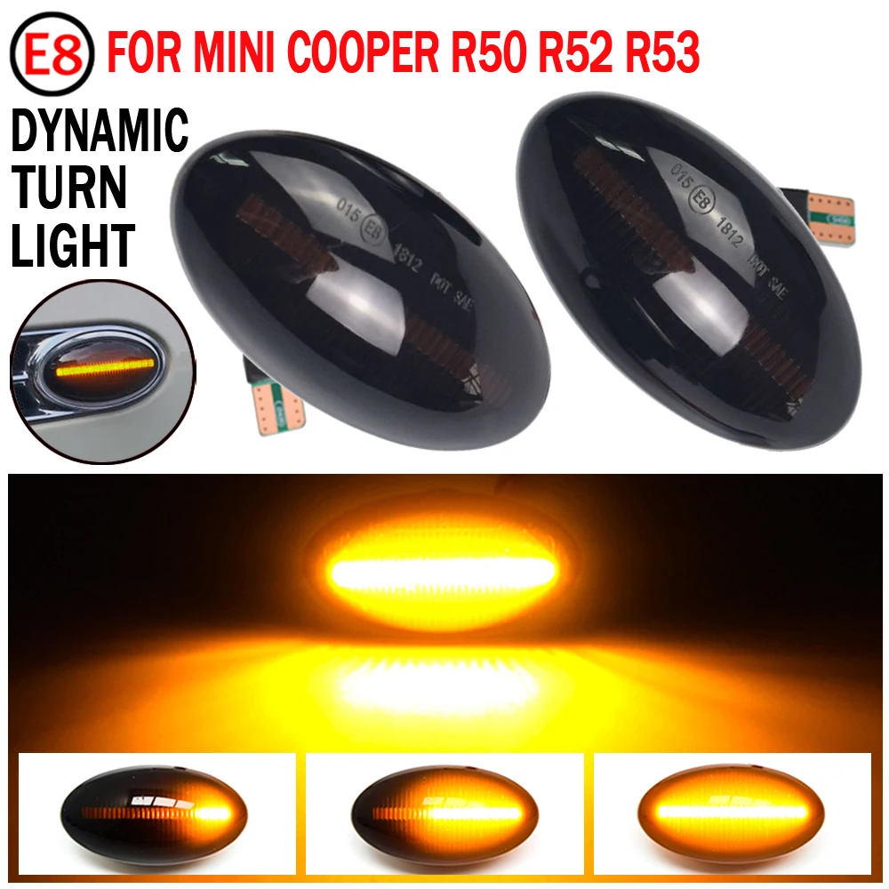 

Для BMW MINI Cooper R50 R52 R53 2002-2008, боковой габаритный фсветильник рь, Динамический светодиодный сигнал поворота, мигающий индикатор, мигающий индик...