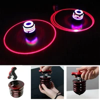 seven led lights wooden laser spinner fidget peg top hand spinner flashing light up children spinning desktop toys