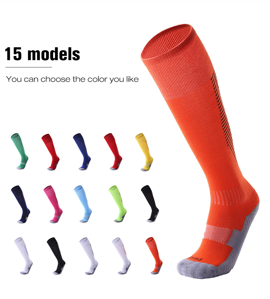 

Stripe Adult Football Socks Over Knee High Baseball Hockey SocksHit Color Wear-resistant Children kids Sport Long Socks