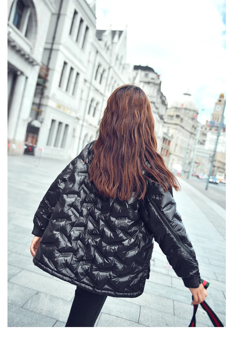 

2020 Bread Service Light Plus Size winter Down Jacket Women Short Paragraph Loose Fashion Cloak Jacket Female Outerwear