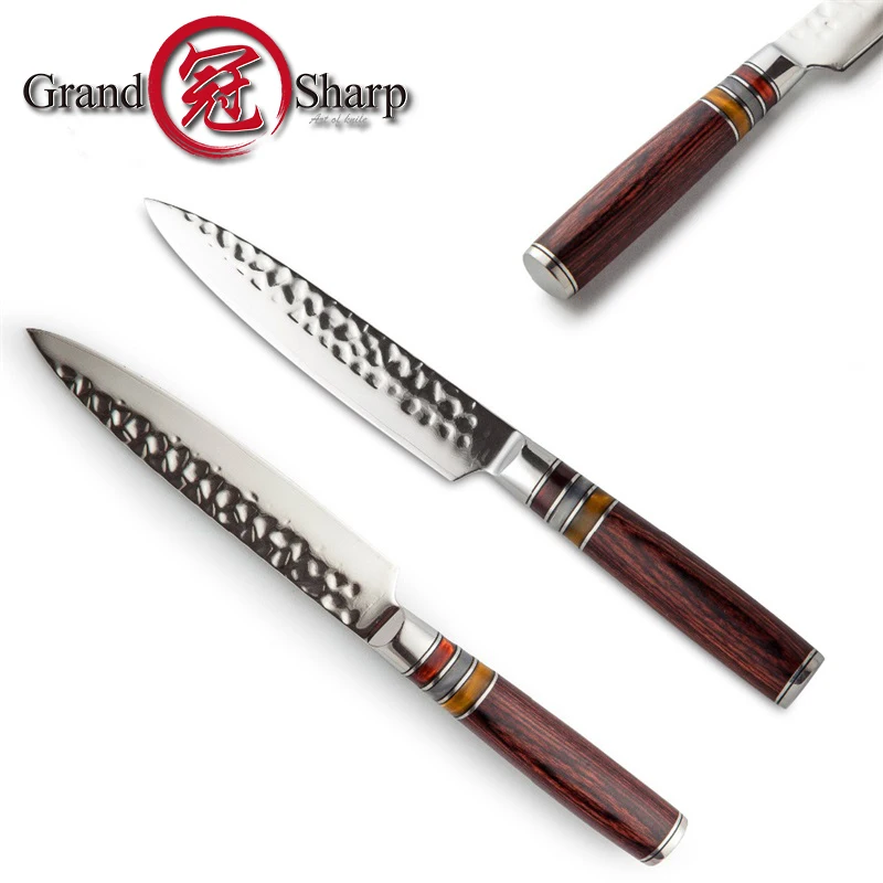 GRANDSHARP 3 шт. Набор ножей vg10 японские Дамасские кухонные ножи шеф-повара сантоку