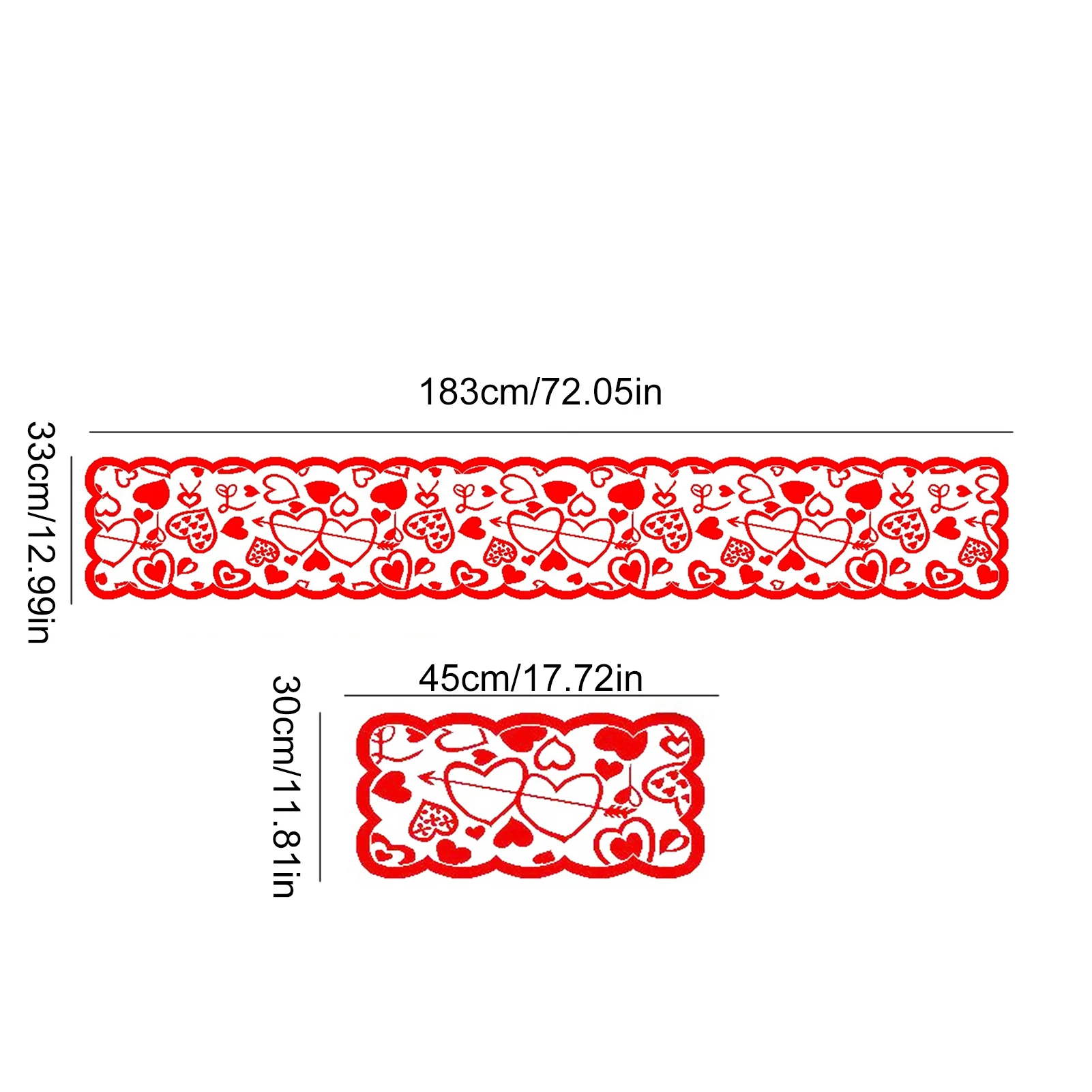 

5pcs Valentines Day Cupids Arrow Love Table Runner Table Towel Heart Table Doily Decoration DH