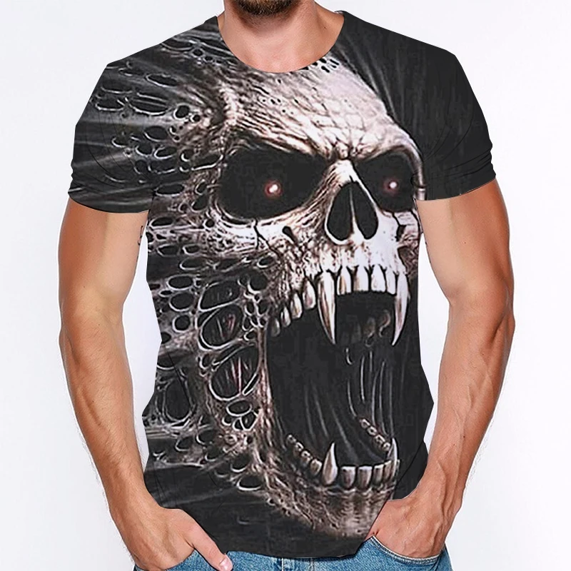 

New Men T Shirt Skull 3d Print Women Tshirts Summer Fashion Short Sleeve Cool Hip Pop Streetwear Oversized Skull Boy 2021 Shirts