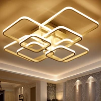 square circel rings chandelier for living room bedroom home ac85 265v modern led ceiling chandelier lamp fixtures free shipping