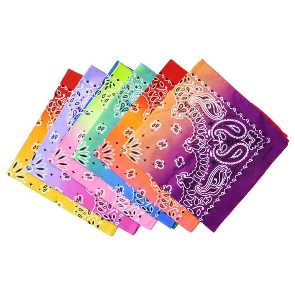 2020 Fashion Hip Hop 100% Cotton Bandana Square Scarf 55cm*55cm Tie-dye Paisley Headband Printed For Women/Men/Boys/Girls |