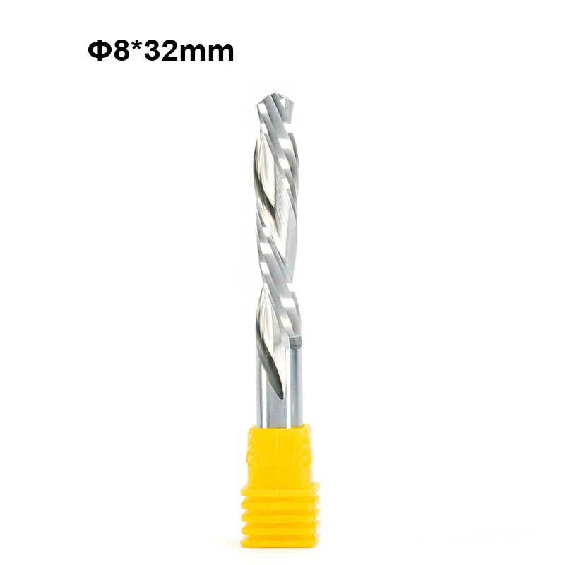 1 шт. 8 мм Левая спираль две двойные флейты дерево МДФ фанера фреза с ЧПУ Концевая
