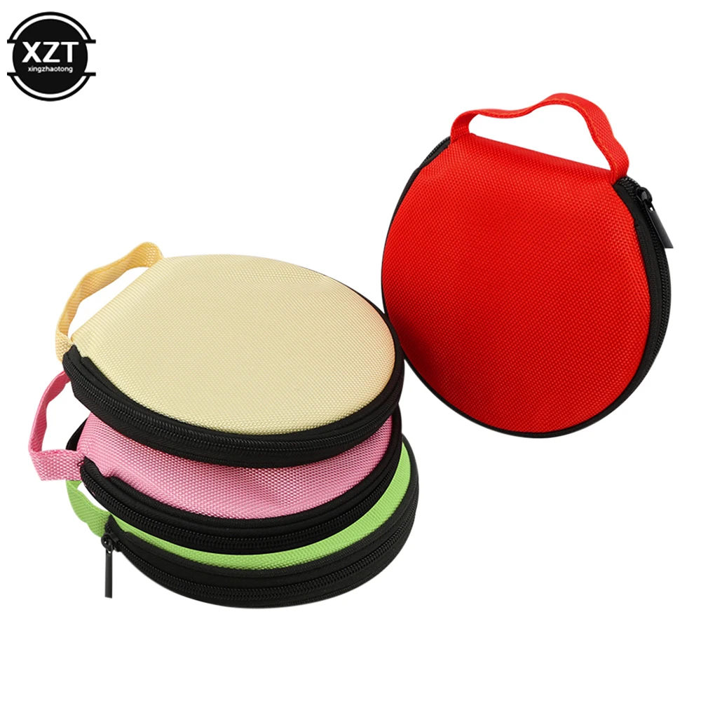 Portable CD DVD Case 20 Capacity Oxford Cloth Storage Bag Round Holder with Zipper for Home Car CD Box Bag Multiple Colours