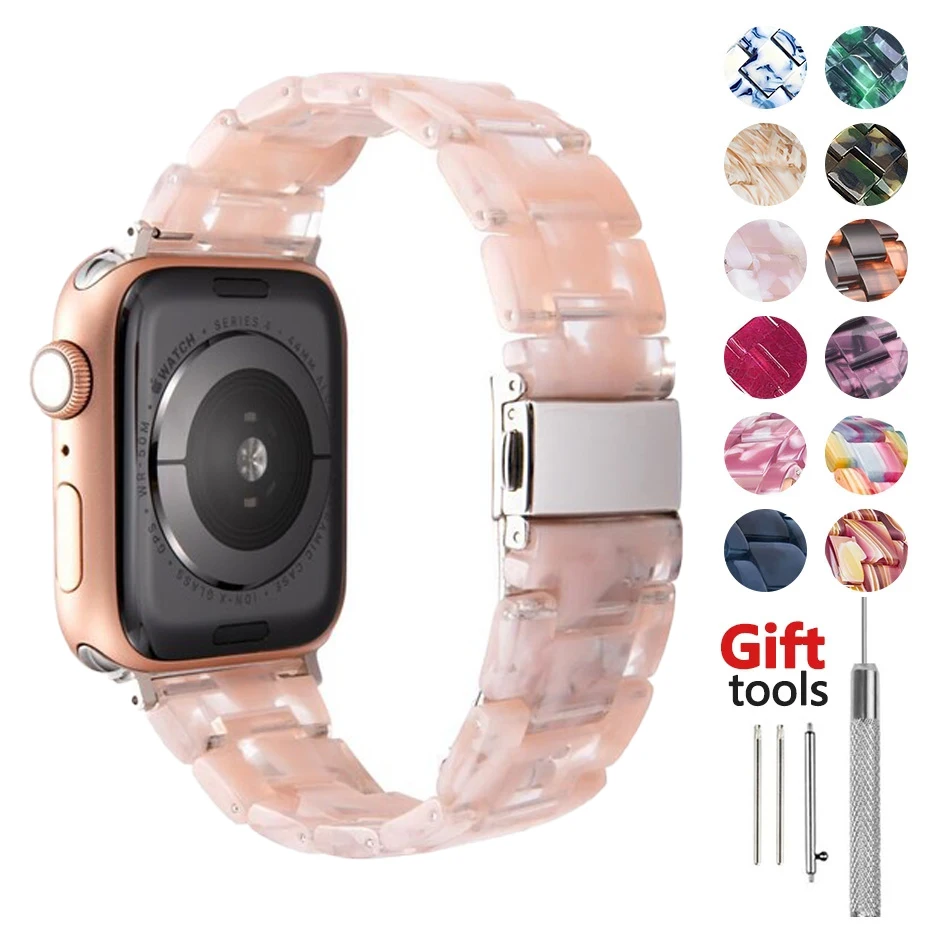 

Ремешок резиновый для Apple Watch 6 5 4 44 мм 40 мм 42 мм 38 мм, прозрачный сменный Браслет для iWatch Band Series 3 2 1