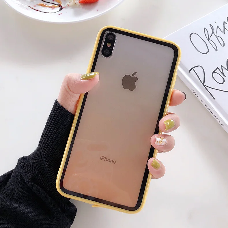 RainBow Gradient Transparent Acrylic Case For iphone XS Max XR X 6 6s 7 8 Plus Colorful Shockproof Phone Cover Protect Cases |