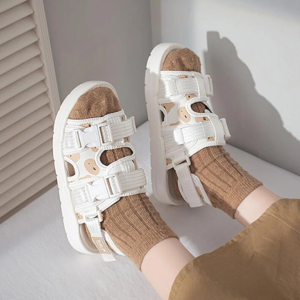 

Fashion Open Toe Women's Sports Sandals Thick-soled Flat-soled Non-slip Beach Shoes Summer New Female Casual Shoes cx120