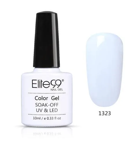white1323 Elite99 10 мл Блестящий УФ-гель для ногтей Platinum Soak Off Nail Art Маникюр гели для ногтей гибридные Лаки гель лак для ногтей набор - Цвет: white1323