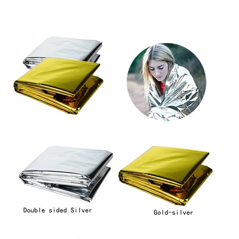 

Emergency Blanket Outdoor Survive First Aid Rescue Kit Windproof Waterproof Foil Thermal Blanket for Camping Hiking