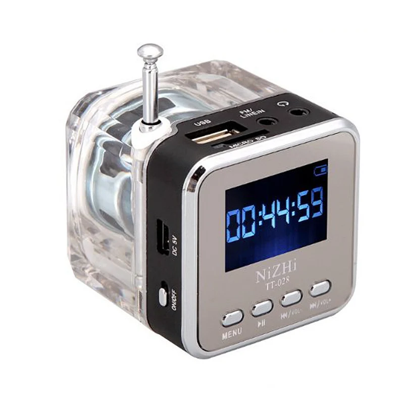 Новый цифровой портативный мини динамик Музыка MP3/4 плеер Micro SD/TF USB диск FM радио lcd