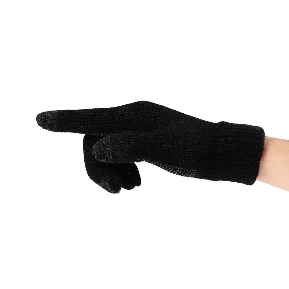 

1 pair of unisex thick knitted gloves phone touch screen gloves warm wool cashmere solid gloves men's mittens business