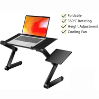 d2 adjustable laptop desk stand portable aluminum ergonomic lapdesk for tv bed sofa pc notebook table desk stand with mouse pad