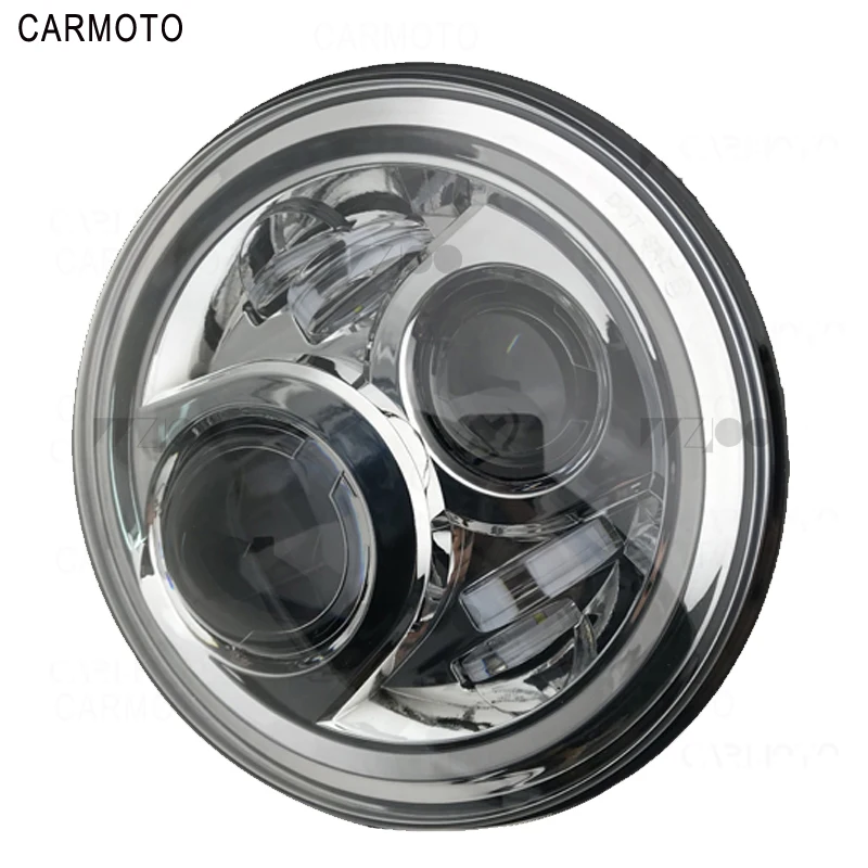1pcs 7 Inch DOT SAE E9 Motorcycle Headlamp with angle eye Led Headlight 7inch housing bucket trim ring for Touring Electra Glide