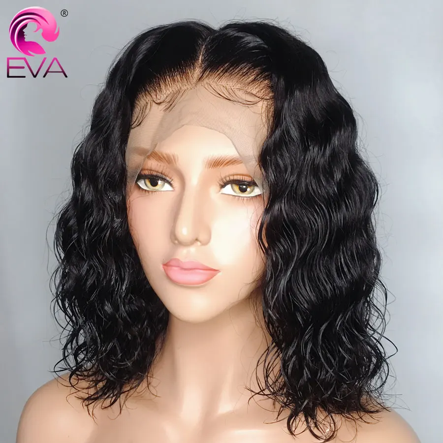 Eva Hair 360, парик на кружевном фронте, предварительно выщипанный с детскими волосами, короткий Боб, кружевные передние человеческие волосы, парик для черных женщин, бразильские волосы remy