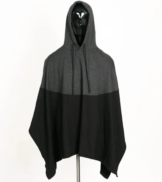 

Independent Korean fashion Cape Hooded Sweater splicing fashion fashion fashion men's cape coat m-5xl D033