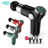 feooe mini electric fascia gun muscle massage gun lcd display muscle massager pain therapy for body relaxation pain relief wkj