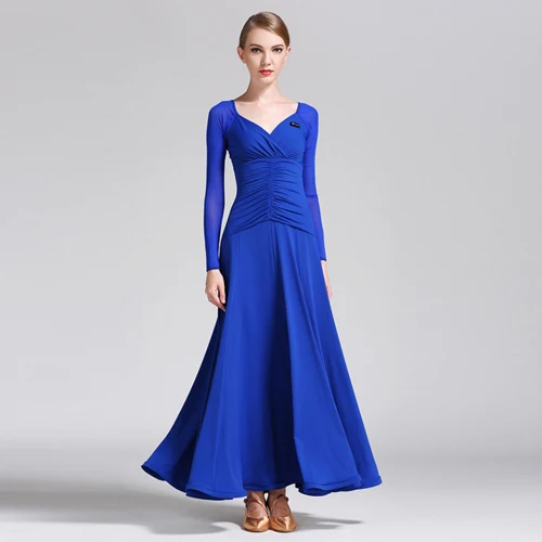 Royal blue Мэй Юй S9007 современный танцевальный костюм Женская Дамская танцевальная одежда вальцинг танцевальное платье для танго бального костюма вечернее платье - Цвет: Royal blue