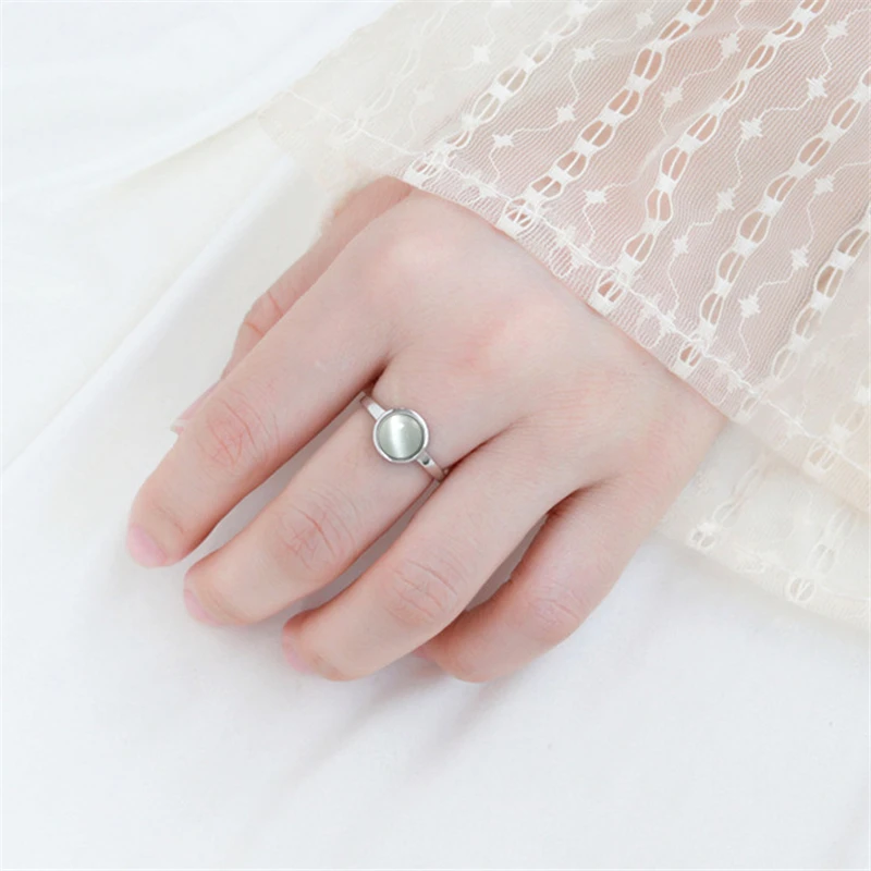 2021 новые корейские модные круглые овальные зеленые опаловые массивные кольца