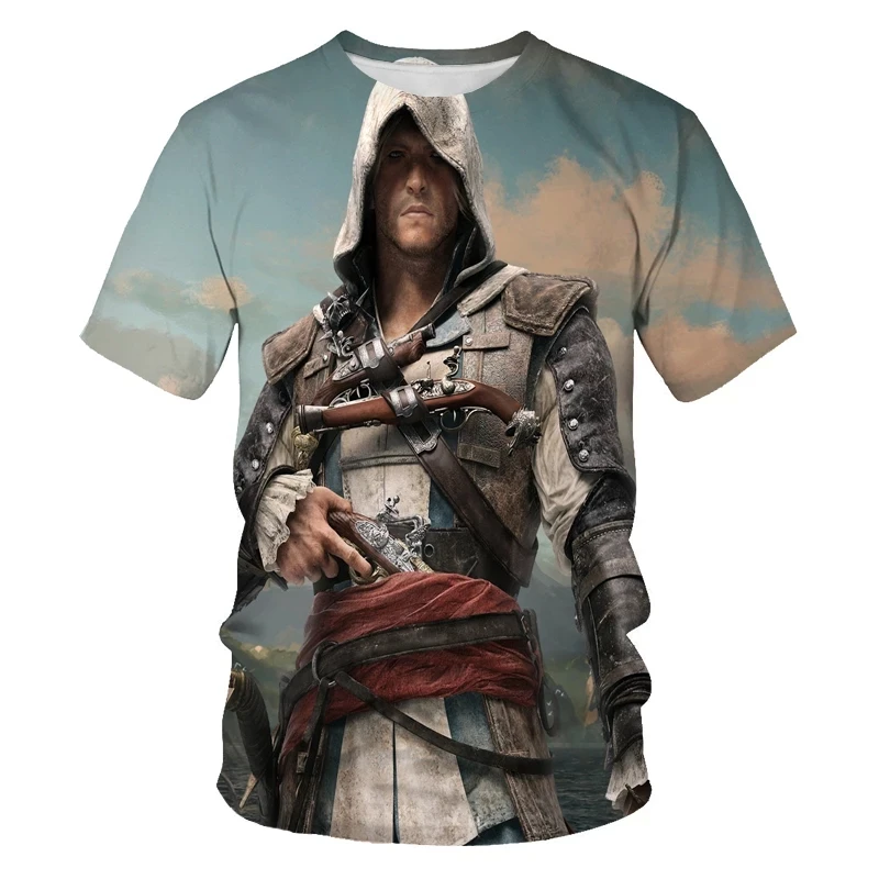 

All kinds of game fashion summer 3D printing men's short-sleeved T-shirt hip-hop game pattern street clothes loose casual round