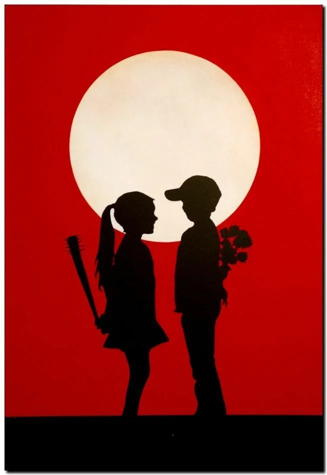 

BANKSY STREET ART PRINT Love Hurts Metal Tin Sign Wall Art
