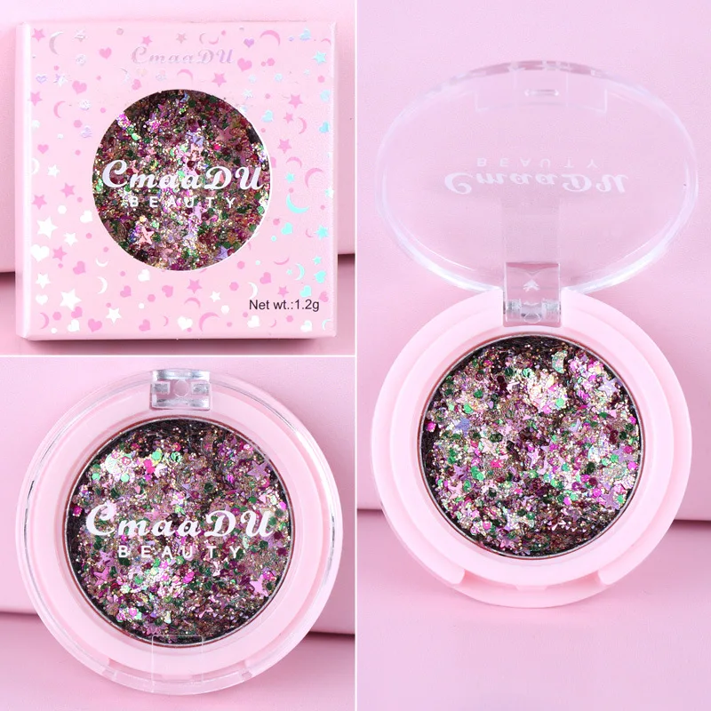 

Holographic Glitter Eye Shadow Palette Powder Pigment Sequin Glitter Gel Face Stickers Shimmer Eyes Makeup Festival Cosmetics