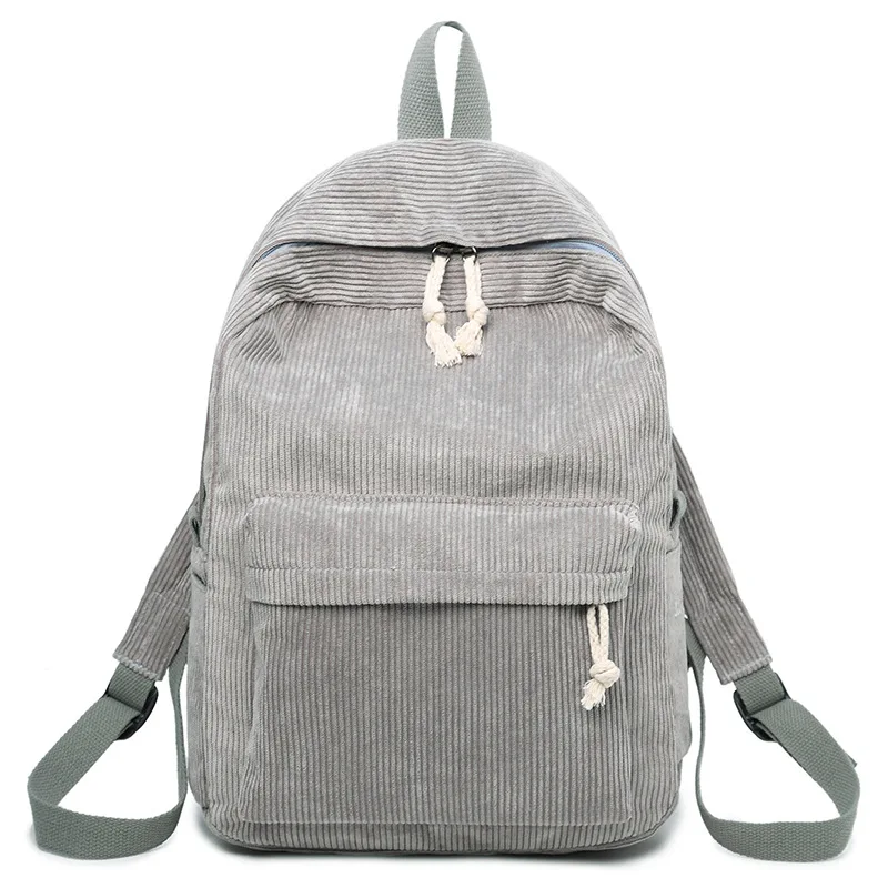 2019 New Women Backpack Preppy Style Soft Fabric School Female Corduroy Design Bags For Teenage Girls Striped | Багаж и сумки