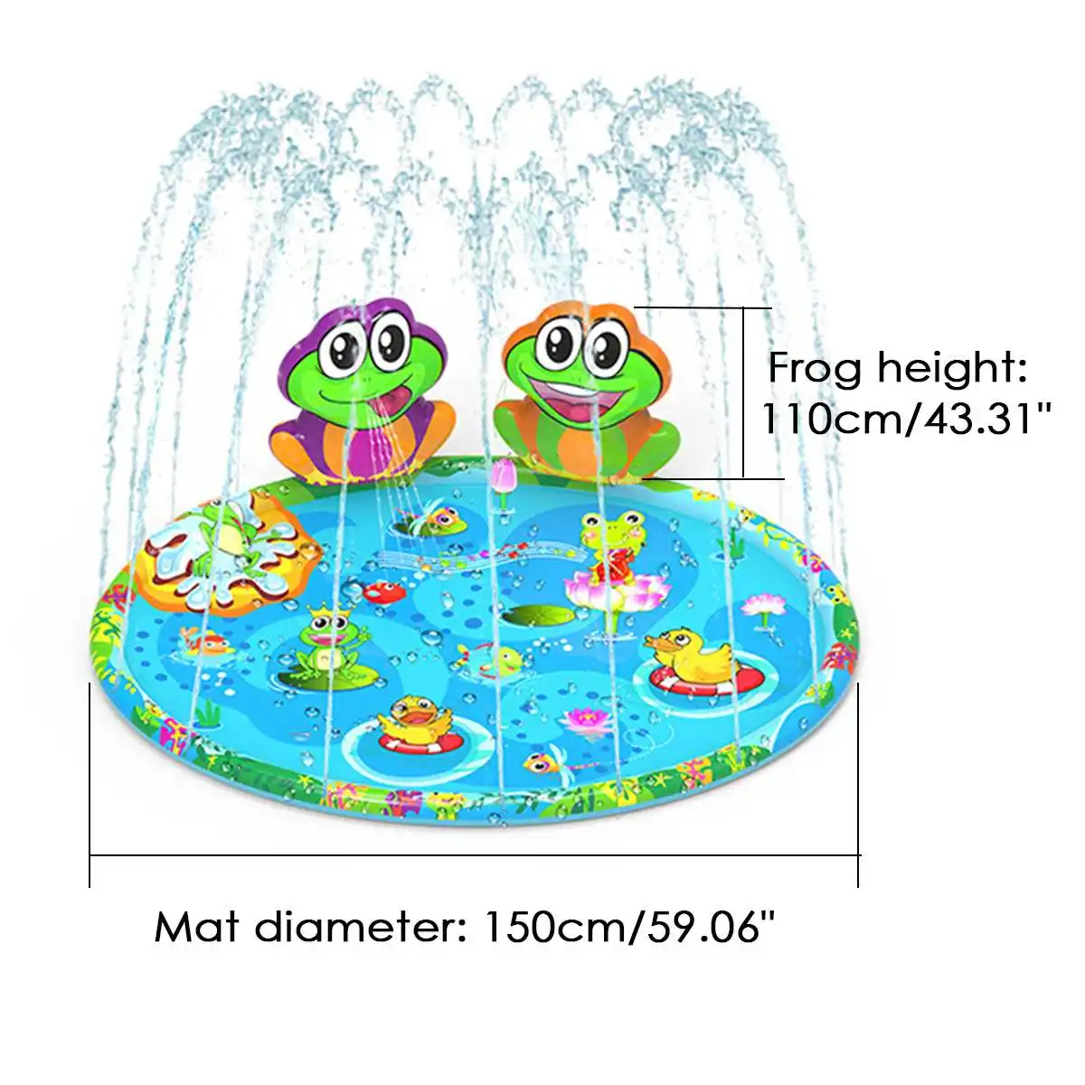 

Kids Inflatable Water Sprinkler Pad Round Play Mat Summer Lawn Frolic Swimming Pool Outdoor Coolers Children's Day Gift Toys