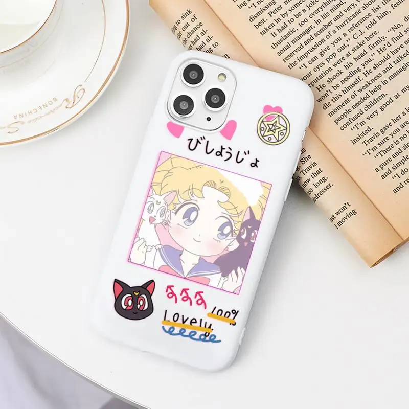 

Japan Anime Sailor Moon Princess Phone Case Candy Color for iPhone 6 7 8 11 12 s mini pro X XS XR MAX Plus