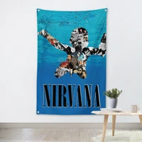 rock and roll stickers famous band posters wall hanging hd printing art music studio home decoration banner flag for gift h8