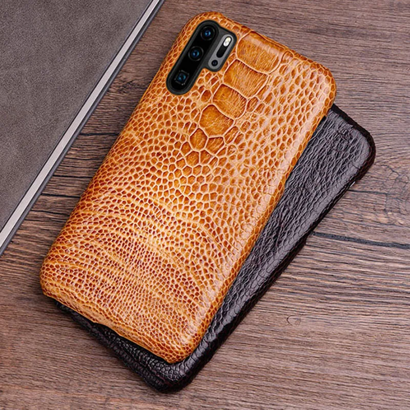 Чехол для телефона для huawei P20 P30 lite Коврики 10 20 Pro lite Y6 Y9 P Smart натуральный страусовый кожи для Honor 7A 7X8X9 10 lite
