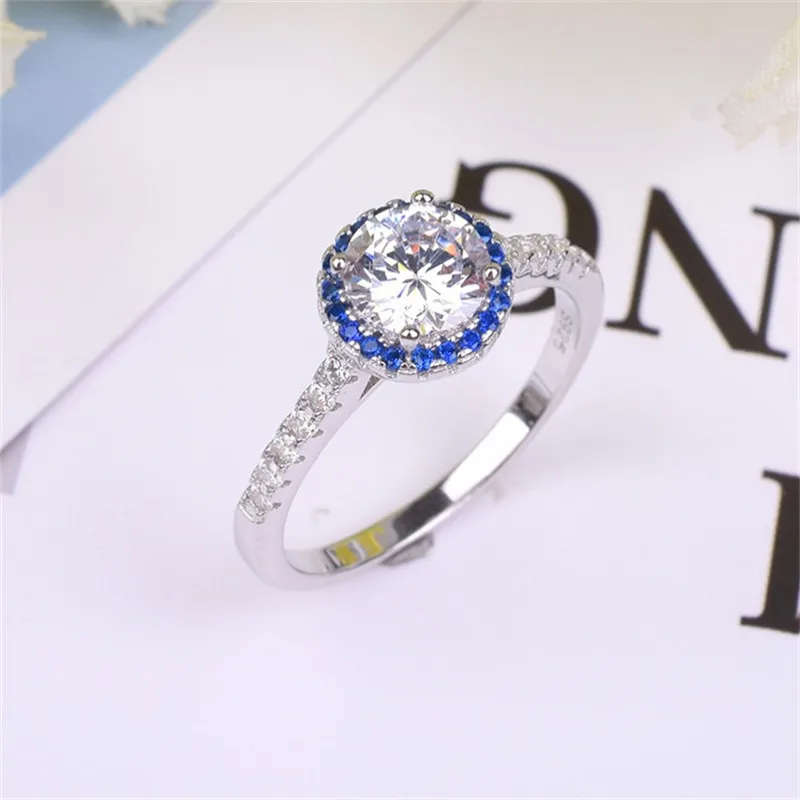 Женское кольцо из серебра 925 пробы с бриллиантами 1 карат|diamond jewelry|jewelry wedding ringsjewelry