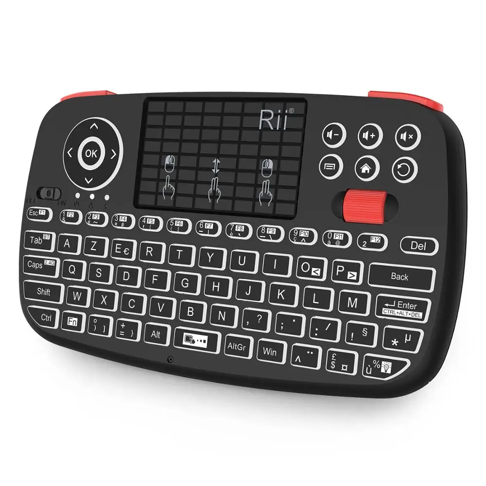 Rii RT726(i4) мини Bluetooth клавиатура русская французская еврейская, испанская 2,4 ГГц воздушная мышь с тачпадом для Android tv Box Mini PC