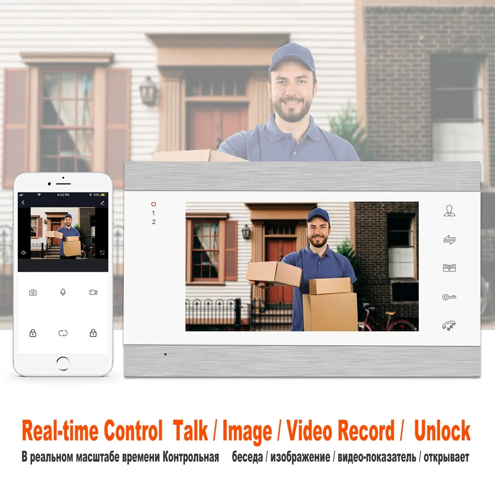 Видеодомофон с камерой 960P беспроводной умный IP видеодомофон Wi Fi домашняя камера
