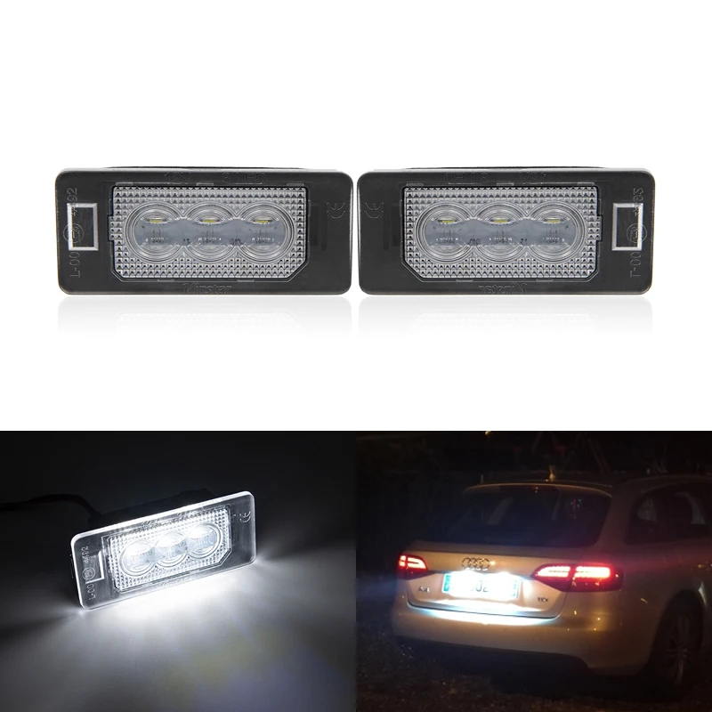 2x белый 2835 SMD авто задние светодиодные номерной знак светильник для Audi A4 B8 A5 Q5 S5 TT 8J
