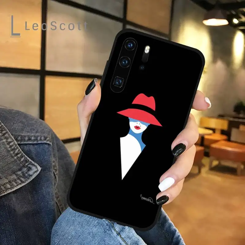 

Noble female flat sexy style Phone Case For Huawei honor Mate P 9 10 20 30 40 Pro 10i 7 8 a x Lite nova 5t