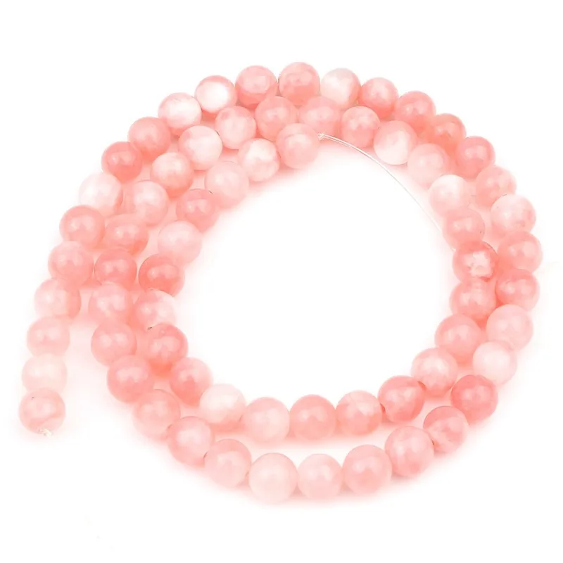 6 8 10 mm White Pink Persian Jade Natural Stone Beads For Jewelry Making Handmade Gift DIY Women Bracelet Necklace 15 inch New | Украшения