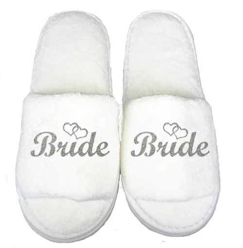 slipper silver Sisbigdey/комплект из 3 предметов; блестящий золотой атласный короткий халат для невесты; тапочки для невесты; пеньюар для невесты с поясом; женские вечерние кимоно; коллекция года - Цвет: slipper silver