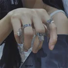 2021 винтажное регулируемое кольцо с бабочкой в стиле Харадзюку, в стиле гот, панк, металлическая цепочка для стильных женщин, Egirl, уличная, хип-хоп, ювелирные изделия, подарки