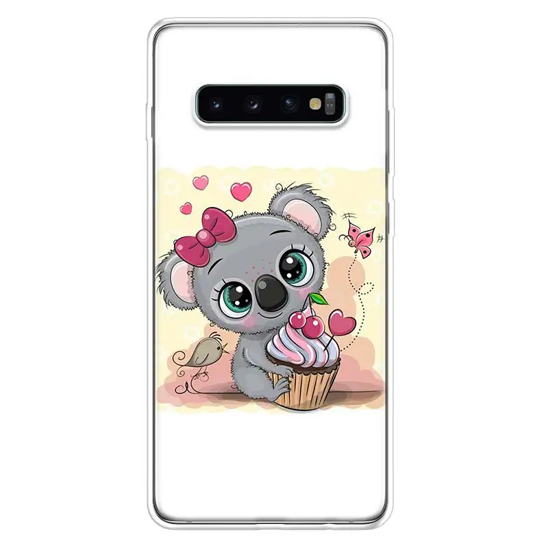 

Cute Candy Koala Cartoon Phone Case for Samsung Galaxy S10 S20 Ultra NOTE 10 9 8 S9 S8 + S7 Lite Edge J4 J6 J8 2018 Plus Coque C