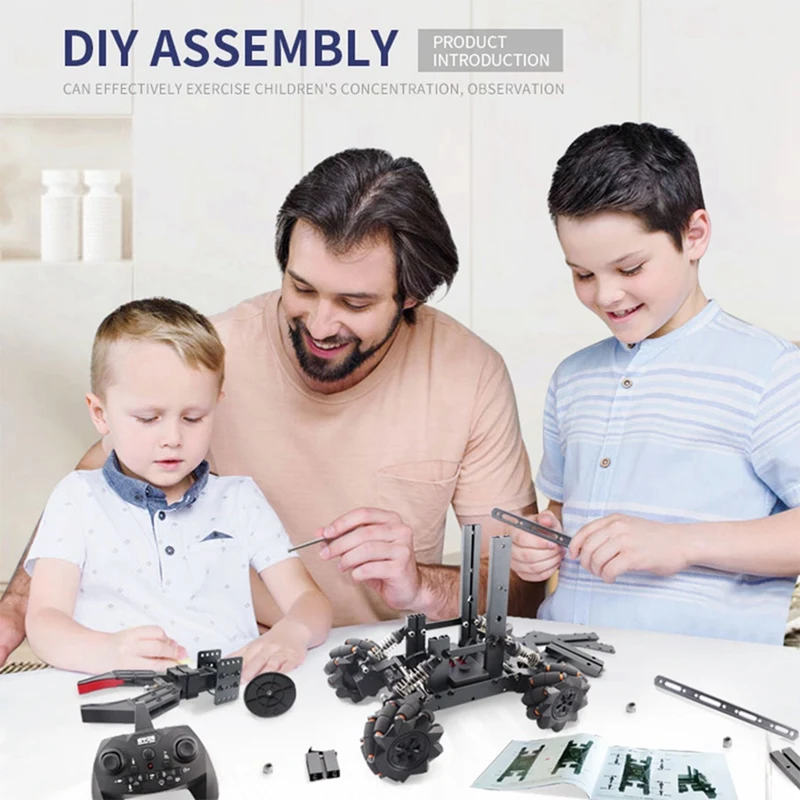 

Assembled Manipulator Toy DIY Assembled Programming RC Robot Toy Car 14-Channel 2.4G Remote Control Engineering Vehicle