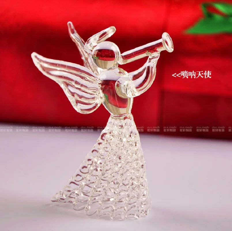 

1PCS Handmade Piano Music Art Glass Angle Crystal Wedding Decoration Valentine Day Wedding Gift Hotel Bar School Decor